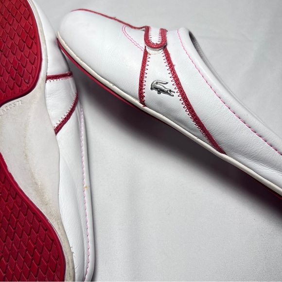 Lacoste Women’s slipper. Size US 5. Red and white - Picture 4 of 6